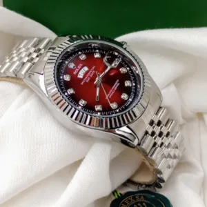 Branded Day and Date Watch For Men's - Maroon Dial