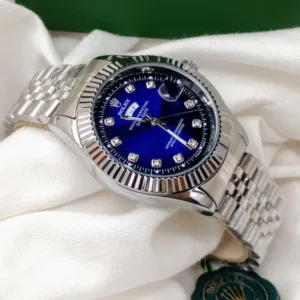 Branded Day and Date Watch For Men's - Navy Blue and Maroon Dial